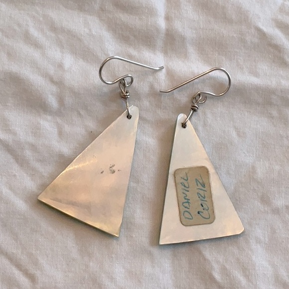 Turquoise sterling silver inlay earrings - Picture 3 of 3